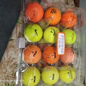 Assorted Color Golf Balls 12 Pack